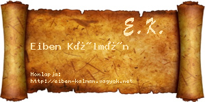 Eiben Kálmán névjegykártya